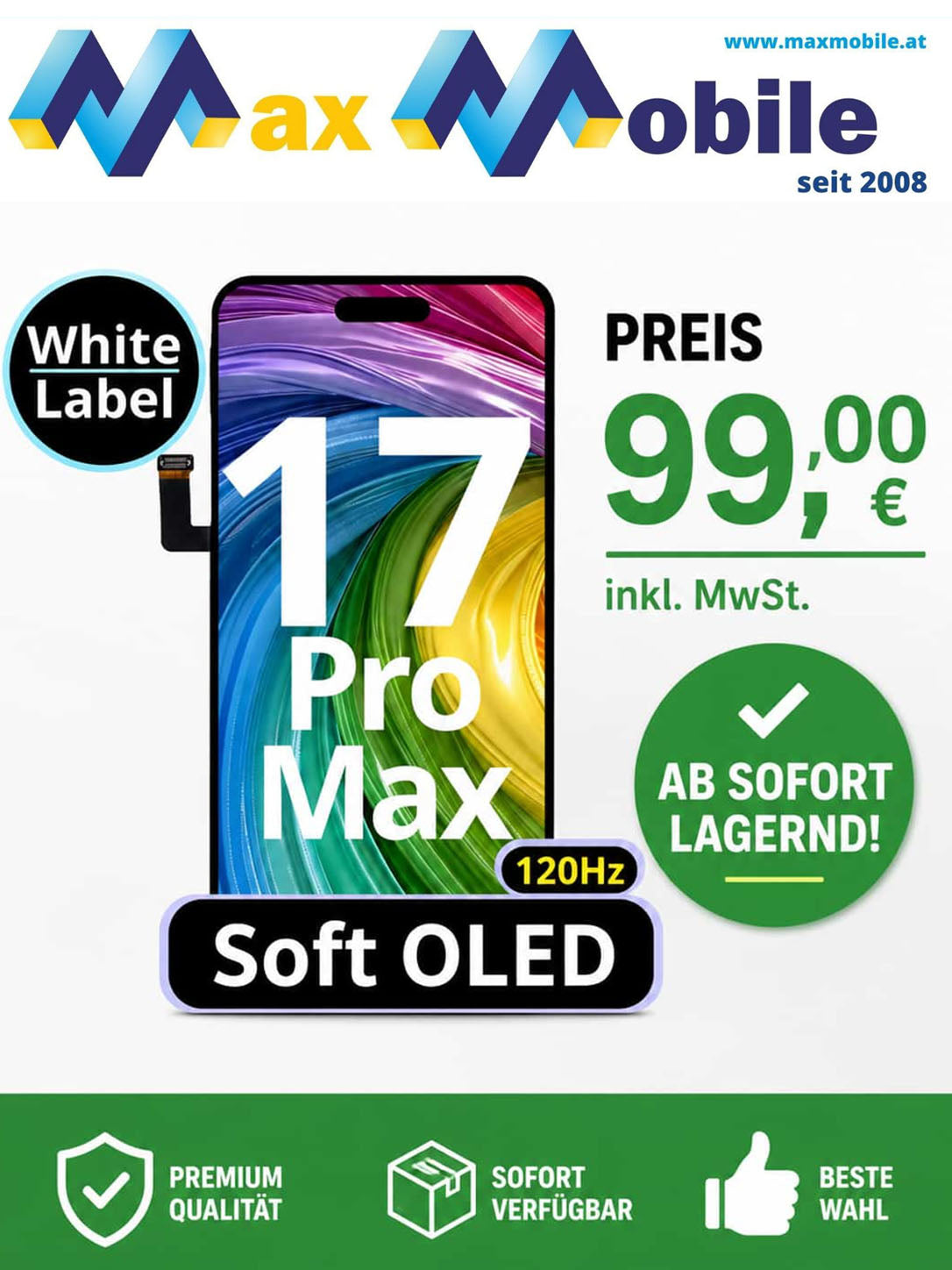 iPhone 17 Pro Max Soft Oled Bildschirm