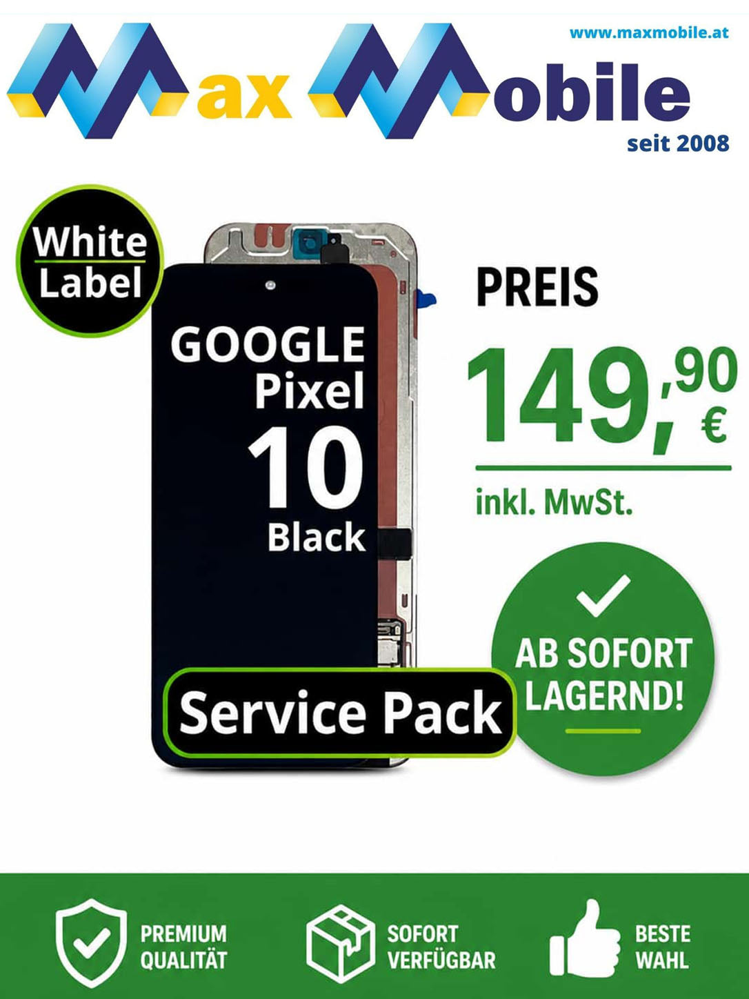 Google Pixel 10 Servicepack Oled Original Bildschirm