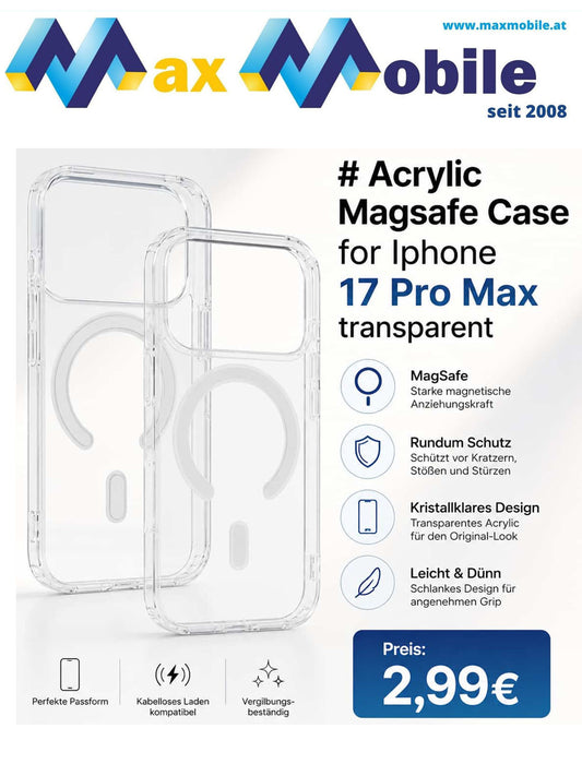 Silicon Case iPhone 17 Pro Max mit Magsafe Acrylic